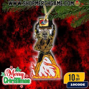 Iron Maiden Piece Of Mind Christmas Ornament Eddie The Head Straitjacket Design Holiday Decoration Asylum Padded Cell Collectible Tree Ornament Gift For Heavy Metal Fans