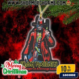 Iron Maiden Stranger In A Strange Land Christmas Ornament Ceramic Holiday Decoration Red Coat Eddie Design Tree Ornament Collectible Gift For NWOBHM Fans