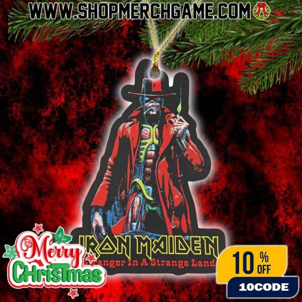 Iron Maiden Stranger In A Strange Land Christmas Ornament Ceramic Holiday Decoration Red Coat Eddie Design Tree Ornament Collectible Gift For NWOBHM Fans