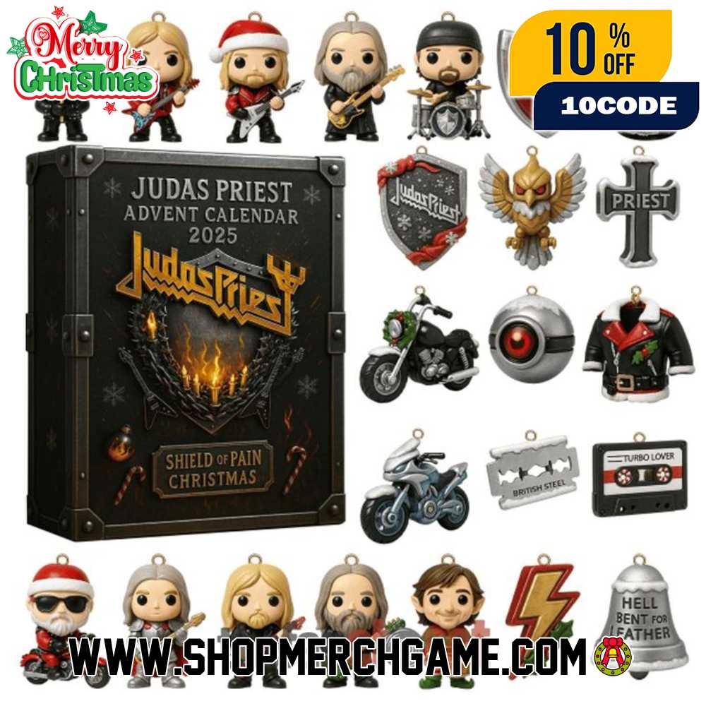 Judas Priest Advent Calendar 2025 Shield Of Pain Christmas With 24 Collectible Figurines Heavy Metal Band Members Motorcycle Leather Jacket British Steel Ornaments Holiday Tree Decorations Judas Priest Advent Calendar 2025 Shield Of Pain Christmas With 24 Collectible Figurines Heavy Metal Band Members Motorcycle Leather Jacket British Steel Ornaments Holiday Tree Decorations