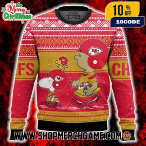 Kansas City Chiefs Snoopy Woodstock Charlie Brown Holiday Ugly Sweater Red Gold Knitted Pullover Festive Christmas Gift For Chiefs Kingdom Fans Kansas City Chiefs Snoopy Woodstock Charlie Brown Holiday Ugly Sweater Red Gold Knitted Pullover Festive Christmas Gift For Chiefs Kingdom Fans