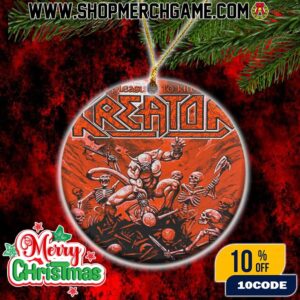 Kreator Pleasure To Kill Christmas Ornament Ceramic Holiday Decoration Skeletons Design German Thrash Metal Band Album Cover Tree Ornament Collectible Gift For Metal Fans Merry Christmas Decor