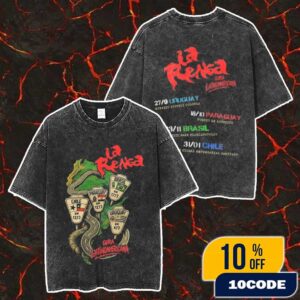 La Renga Gira Latinoamericana 2025 Chaco Tour With Tour Dates Backprint Merch Unisex Two Sided Washed T-Shirt