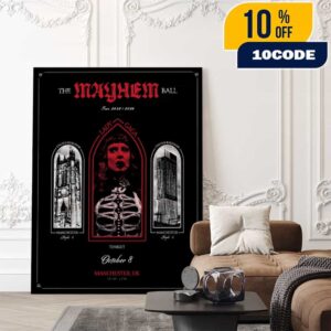 Lady Gaga The Mayhem Ball Tour 2025-2026 At Manchester UKK Co-Op Live Night 2 October 8 2025 Poster Event Poster Canvas Home Decor