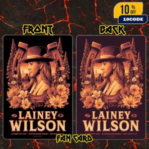 Lainey Wilson Cowboy Artwork Poster California Poppies On October 10 2025 At Madison Square Garden New York City By Max Mahn Fan Card