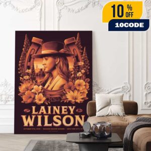 Lainey Wilson Cowboy Artwork Poster California Poppies On October 10 2025 At Madison Square Garden New York City By Max Mahn Poster Canvas Home Decor