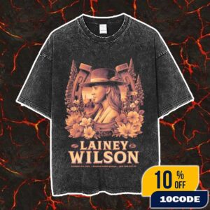 Lainey Wilson Cowboy Artwork Poster California Poppies On October 10 2025 At Madison Square Garden New York City By Max Mahn Vintage Washed Unisex T-Shirt