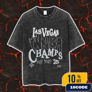 Las Vegas Aces Playa Society 2025 WNBA Finals Champions Premium Three Of A Kind Vintage Washed Unisex T-Shirt