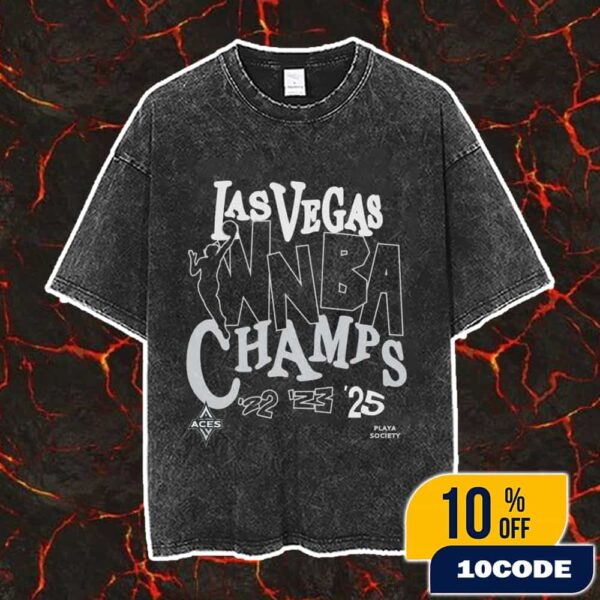 Las Vegas Aces Playa Society 2025 WNBA Finals Champions Premium Three Of A Kind Vintage Washed Unisex T-Shirt