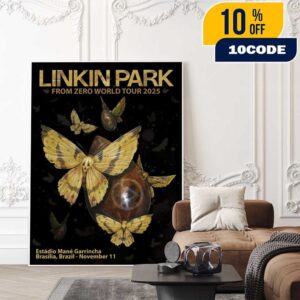 Linkin Park From Zero World Tour Brasilia Event Poster November 11th 2025 Artwork By Greg Craola Simkins Poster Canvas Home Decor