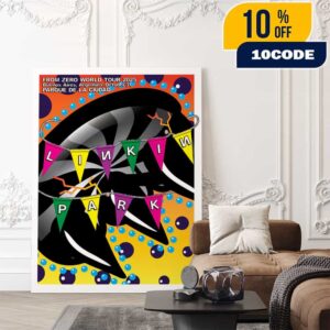 Linkin Park From Zero World Tour Buenos Aires Event Poster October 31st 2025 Artwork By Claudia Claw Money Gold Poster Canvas Home Decor