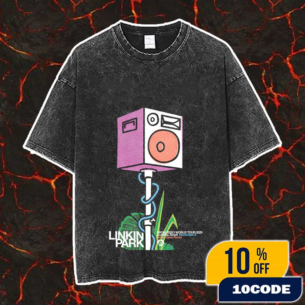 Linkin Park From Zero World Tour Curitiba Event Poster November 5th 2025 Artwork By Bill McMullen Vintage Washed Unisex T-Shirt Linkin Park From Zero World Tour Curitiba Event Poster November 5th 2025 Artwork By Bill McMullen Vintage Washed Unisex T-Shirt