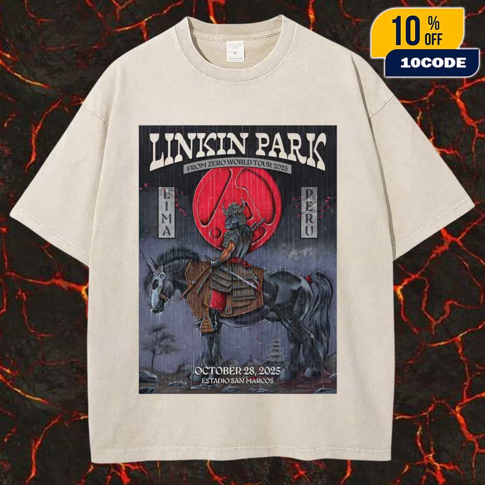 Linkin Park From Zero World Tour Lima Event Poster October 28th 2025 Artwork By Tom Robb Unisex Washed Tee Linkin Park From Zero World Tour Lima Event Poster October 28th 2025 Artwork By Tom Robb Unisex Washed Tee