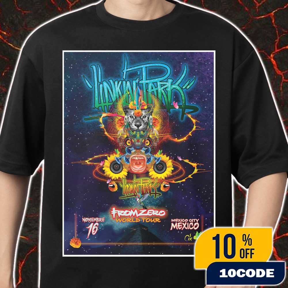 Linkin Park From Zero World Tour Mexico City Event Poster November 16th 2025 Artwork By CIX Merch Unisex T-Shirt Linkin Park From Zero World Tour Mexico City Event Poster November 16th 2025 Artwork By CIX Merch Unisex T-Shirt