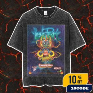 Linkin Park From Zero World Tour Mexico City Event Poster November 16th 2025 Artwork By CIX Vintage Washed Unisex T-Shirt