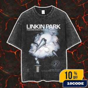 Linkin Park From Zero World Tour Santiago Event Poster November 2nd 2025 Artwork By Greg Craola Simkins Vintage Washed Unisex T-Shirt