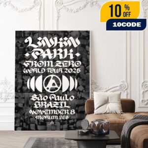 Linkin Park From Zero World Tour Sao Paulo Event Poster November 8th 2025 Artwork By ROSTARR Poster Canvas Home Decor