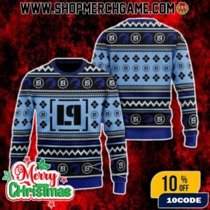 Linkin Park Logo Blue Ugly Christmas Sweater Rock Band Holiday Knit Pullover