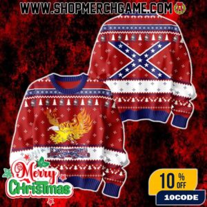 Lynyrd Skynyrd Christmas Sweater Fire Eagle Edition Ugly Knit Rock Band Holiday Gift