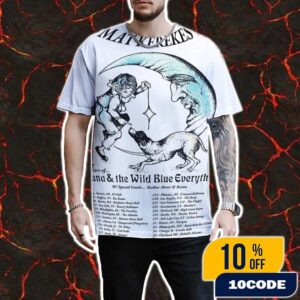 Mat Kerekes 10 Years Of Luna And The Wild Blue Everything North American 2026 Tour City Dates All Over Print Unisex T-Shirt Mat Kerekes 10 Years Of Luna And The Wild Blue Everything North American 2026 Tour City Dates All Over Print Unisex T-Shirt