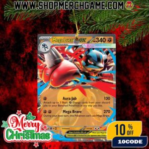 Mega Lucario Ex Mega Evolution Pokemon Card Christmas Ornament Rare Collector Holiday Tree Decoration Gift