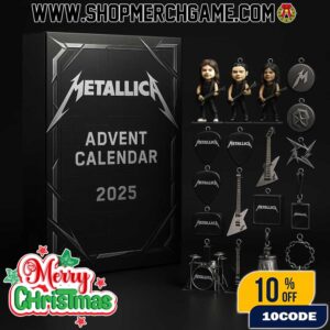 Metallica Advent Calendar 2025 Holiday Countdown With 24 Mini Figurines Band Keychains Musical Instruments Christmas Collectibles Gift For Metal Music Fans