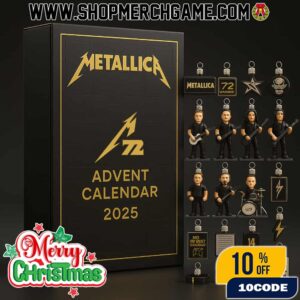 Metallica Christmas Advent Calendar 2025 Collectible 24 Piece Figurine Set Heavy Metal Band Members Keychains Drum Kit Guitar Ornaments 72 Seasons Holiday Gift Box For Rock Music Fans