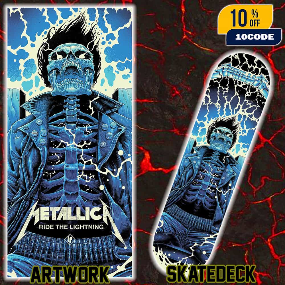 Metallica M72 Perth Brand New Official Ride The Lightning Artwork World Tour 2025 November 1 2025 At Optus Stadium Australia By Luke Preece Skateboard Event Deck Metallica M72 Perth Brand New Official Ride The Lightning Artwork World Tour 2025 November 1 2025 At Optus Stadium Australia By Luke Preece Skateboard Event Deck