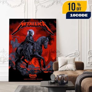 Metallica M72 Perth Exclusive Pop-Up Poster Event For Australia Artwork By Ken Taylor On 1st November 2025 At Optus Stadium World Tour Poster Canvas