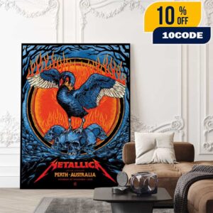 Metallica M72 Perth Limited Edition Show Print For The ANZ Shows World Tour On November 1st 2025 At Optus Stadium Australia Poster Artwork By Ben Brown Poster Canvas Home Decor
