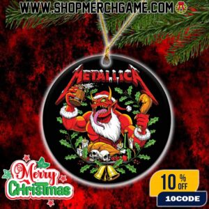 Metallica Red Devil Artwork Santa Claus Have You Been Naughty Or Nice By Andrew Cremeans Hanging Decoration Tree Collectible Holiday Xmas Ornament Merry Christmas