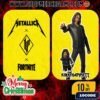 Metallica x Fortnite Logo Lars Ulrich Skin Icon Series Season 4 And Lego Mini Figure Fan Card M72 Holiday Collectible