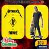 Metallica x Fortnite Logo Robert Trujillo Skin Icon Series Season 4 And Lego Mini Figure Fan Card M72 Holiday Collectible