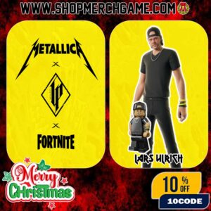 Metallica x Fortnite Logo Lars Ulrich Skin Icon Series Season 4 And Lego Mini Figure Fan Card M72 Holiday Collectible