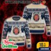 Jeppson’s Malort Liqueur Ugly Christmas Sweater Black Red White Knit Pattern Holiday Pullover With Chicago Drink Bottles And Snowflakes