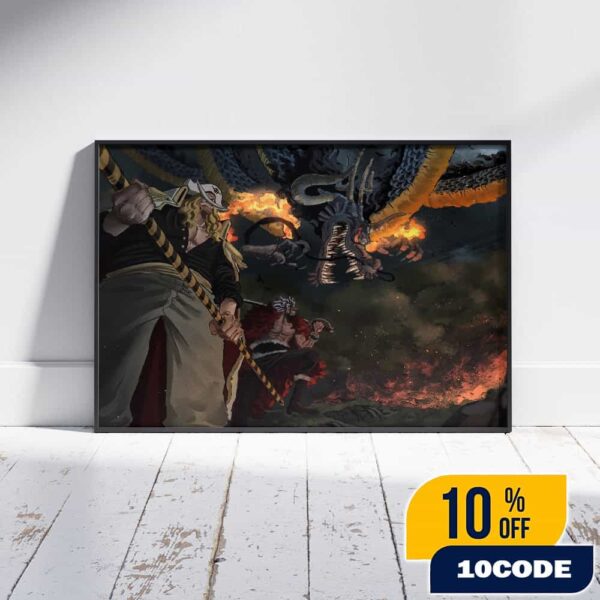 Monster Trio Edward Newgate x Rocks D Xebec x Kaido vs Imu One Piece 1162 New Chapter Landscape Poster Canvas