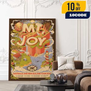 Mt Joy Australia And New Zealand Tour 2026 Poster Tour Dates Art Work By Lewy Jones Poster Canvas Home Decor