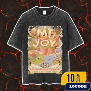 Mt Joy Australia And New Zealand Tour 2026 Poster Tour Dates Art Work By Lewy Jones Vintage Washed Unisex T-Shirt