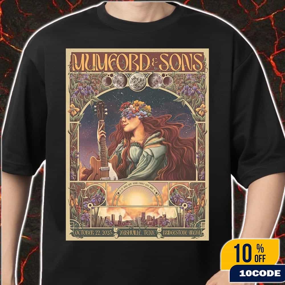 Mumford And Sons Nashville Tennessee 2025 Merch Poster At Bridgestone Arena On October 22 2025 Classic T-Shirt Mumford And Sons Nashville Tennessee 2025 Merch Poster At Bridgestone Arena On October 22 2025 Classic T-Shirt