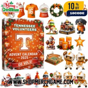 NCAA Tennessee Volunteers Advent Calendar 2025 Go Vols Collectible Figurines Christmas Countdown Holiday Ornaments Neyland Stadium Football 24 Days Gift Set