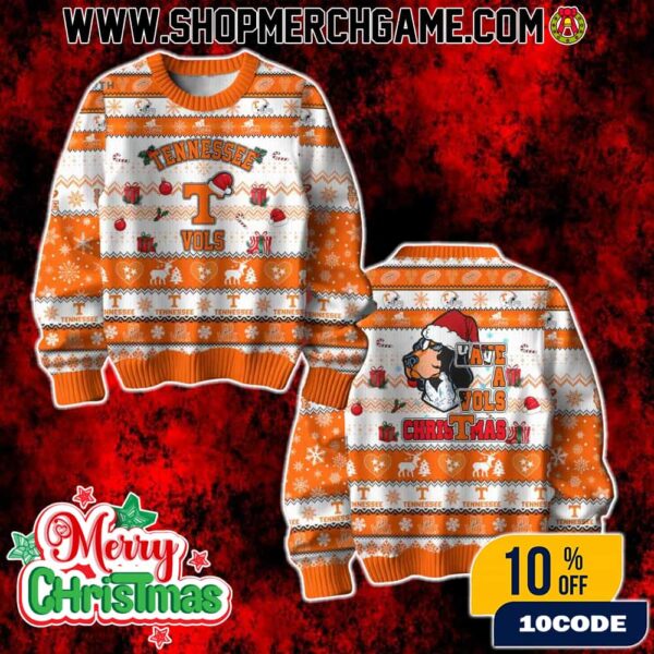 NCAA Tennessee Volunteers Vols Christmas Sweater Ugly Holiday Knit Pullover for Fans