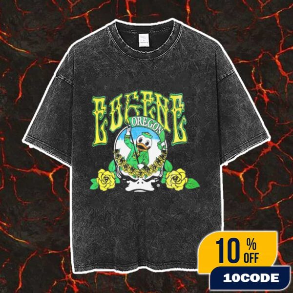 Nike x Class Trip x Grateful Dead x University Of Oregon Collaboration Oregon Ducks vs Wisconsin Badgers October 25 2025 At Autzen Stadium Grateful Ducks Eugene Tee Tribute Washed T-Shir