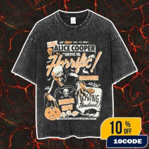 Official Alice Cooper Horrific Halloween Horror Show Tee Too Close For Comfort Tour 2025 New Arrivals Vintage Washed Unisex T-Shirt