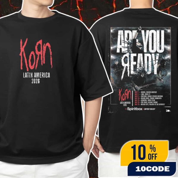 Official Band Korn Latin America Tour 2026 Poster With Spiritbox x Seven Hours After Violet Tour Dates Ask You Are Ready Unisex T-Shirt Merchandise