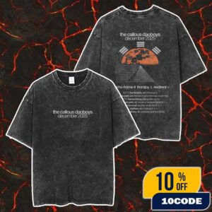 Official Band The Callous Daoboys December 2025 Tour With Psycho Frame x Fromjoy Tour Dates Merch Unisex Two Sided Washed T-Shirt
