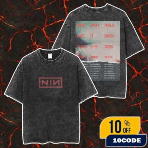 Official Nine Inch Nails Band Peel It Back Tour 2026 Grunge Industrial Poster Artwork With Tour Dates With Boys Noize Merch Unisex Two Sided Washed T-Shirt