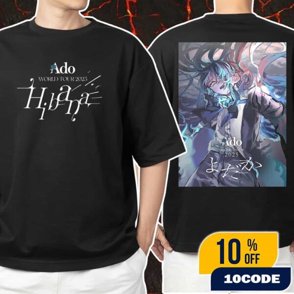 Official Poster Ado Dome Tour 2025 Yodaka Nightjar 5 Years Debut Anniversary World Tour 2025 Hibana Artwork By Orihara Unisex T-Shirt Merchandise
