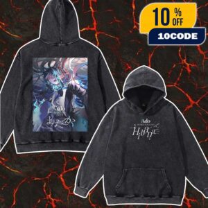 Official Poster Ado Dome Tour 2025 Yodaka Nightjar 5 Years Debut Anniversary World Tour 2025 Hibana Artwork By Orihara Unisex Washed Hoodie, T-Shirt