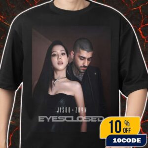 Official Poster Jisoo x Zayn Malik New Digital Single Eyes Closed October 10 2025 Merch Unisex T-Shirt