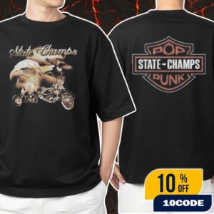 Official State Champs Tour Tee With A Day To Remember ADTR x Yellowcard 2025 Eagle Motorcycle Pop Punk Artwork Unisex T-Shirt Merchandise